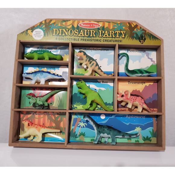 Melissa & Doug Collectible Prehistoric Creatures Fuzzy Dinosaur Figurine Toy Set - Picture 1 of 3